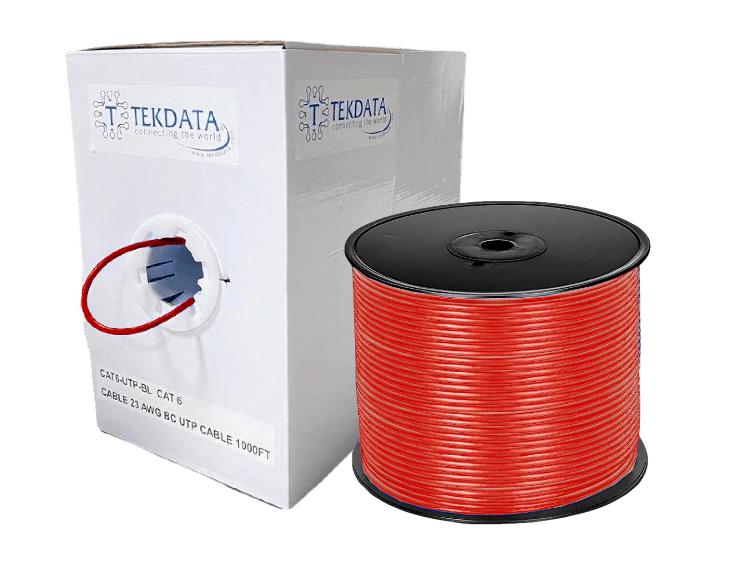 Cable Cat 6 100% 23 AWG Cobre Rojo