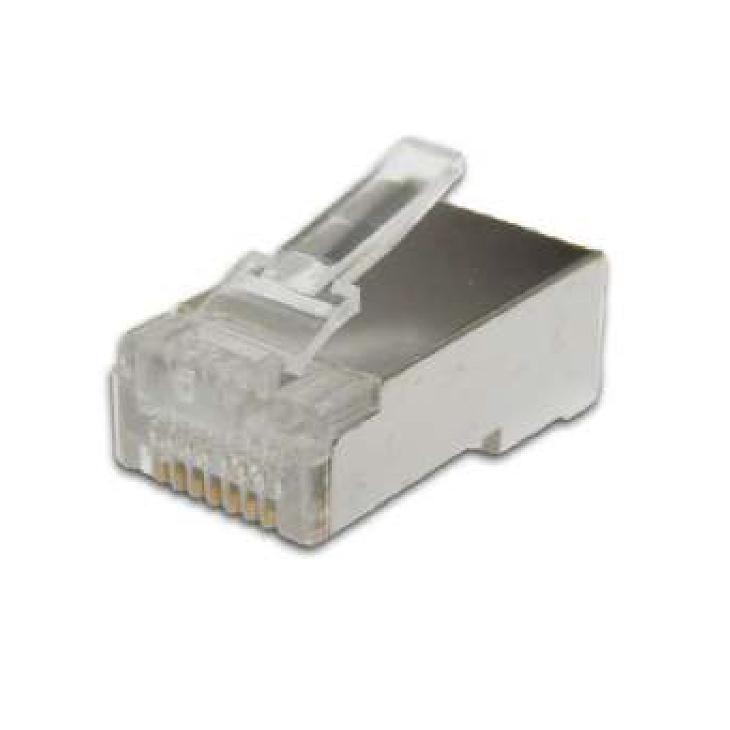 Conector Rj 45  Cat 5E 50 Micras Blindado (Shilded)