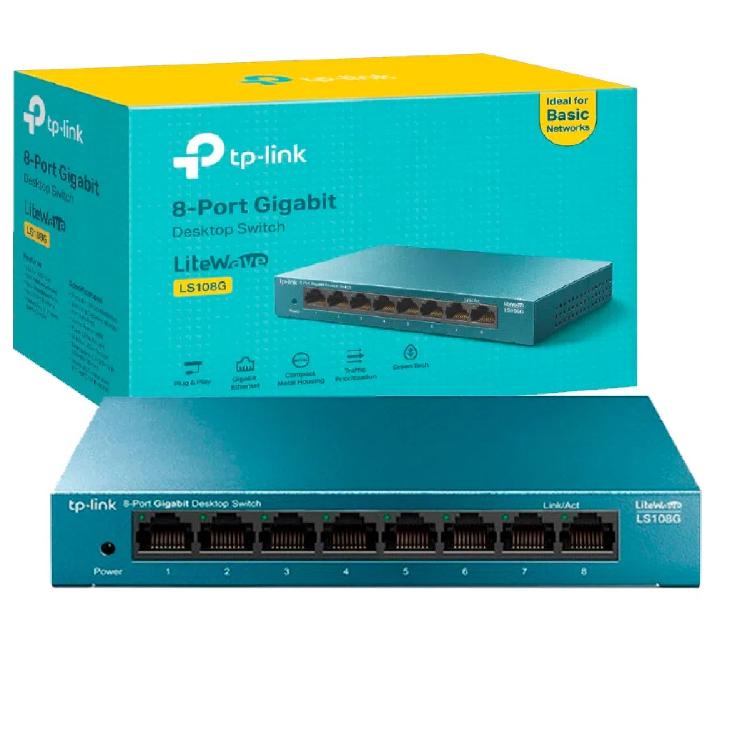 Switch Gigabit 8 Puertos 10/100/1000 CASE METALICO