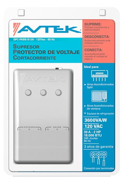 PROTECTOR DE VOLTAJE 220V, SUPRESOR DE PICOS PARA A/A 6600 VA 30 AMP
