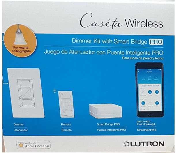 LUTRON DIMMER KIT SMART  BRIDGE PRO W/ 1 DIMMER 1 REMOTE