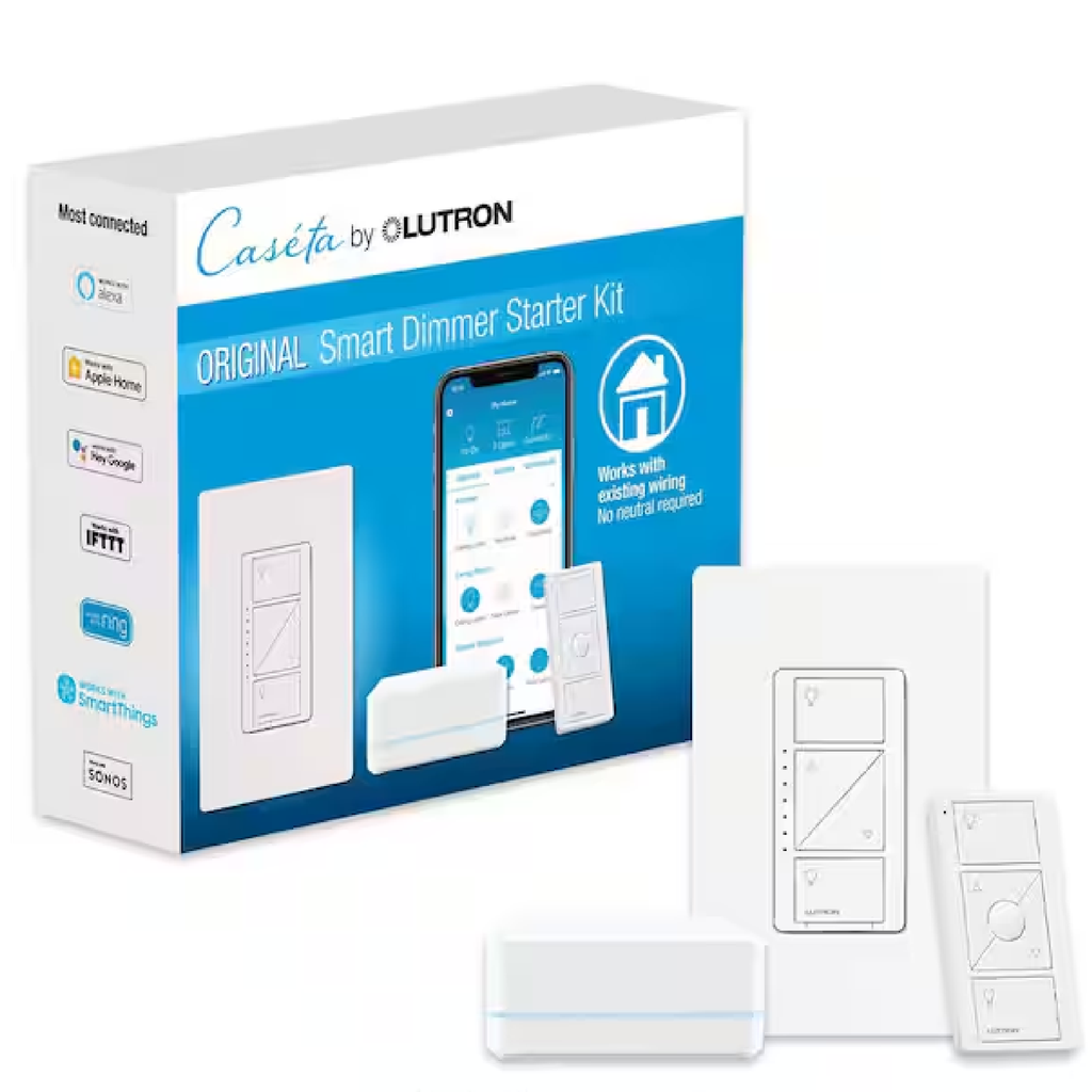 LUTRON DIMMER KIT SMART  BRIDGE  W/ 1 DIMMER 1 REMOTE 