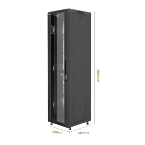 ZK-TECO GABINETE 42U DE PISO PUERTA DE VIDRIO 24'' PROFUNDIDAD