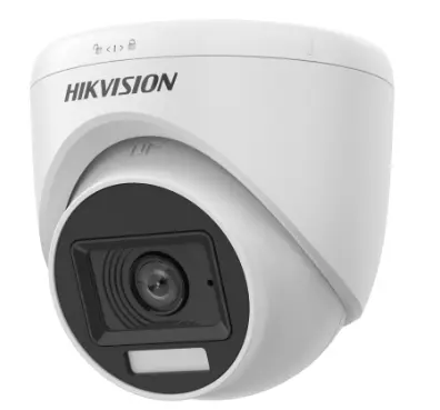 CÁMARA ANALÓGA TURBO HD HIK, TIPO TORRETA FIJA INTERIOR 3K CON LUZ HÍBRIDA INTELIGENTE Y AUDIO