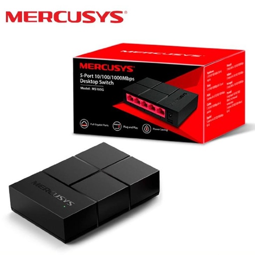 [0.0][MS105G] SWITCH MERCURSYS 5 PORT GIGA DESKTOP