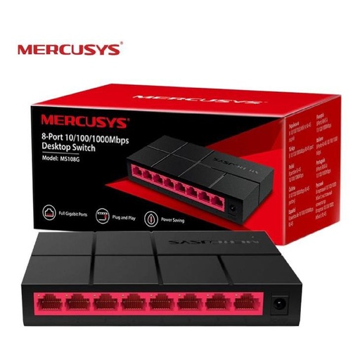 [0.0][MS108G] SWITCH MERCUSYS 8 PORT GIGA DESKTOP