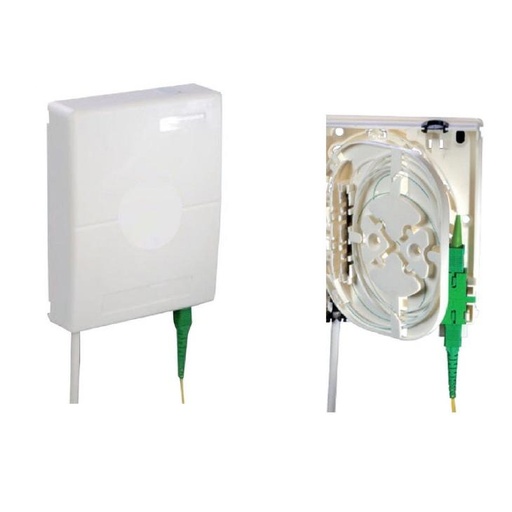 [50.0][SBX-01SA-WH] CAJA PLASTICA DE FIBRA 1 SC/APC SIMPLEX CON PIGTAIL