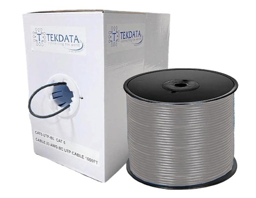 [CA6-UTP-GY] Cable Cat 6 100% 23 AWG Cobre Gris