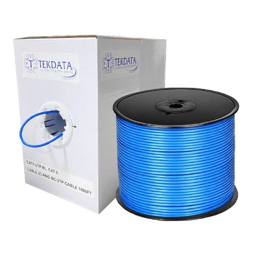 [CA6-UTP-BL] Cable Cat 6 Azul 100% 23 Awg Cobre Azul