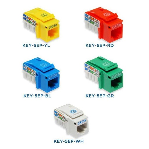 [45.0][KEY-5EP-RD] Jack Cat5E Rojo Tekdata CERTIFICADO UL