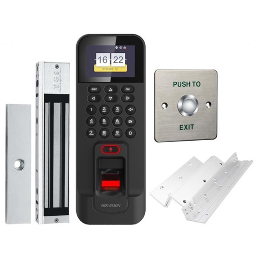[3.0][DS-KAS261] KIT CONTROL DE ACCESO HIKVISION/IMAN 600LB/BRACKET/BOTTON