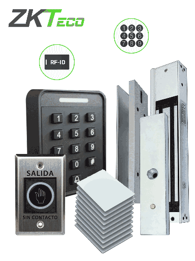 [EC200ZKT89] KIT CONTROL DE ACCESO ZK-TECO CON MAGNETO, BRCK,BOTON NO TOUCH