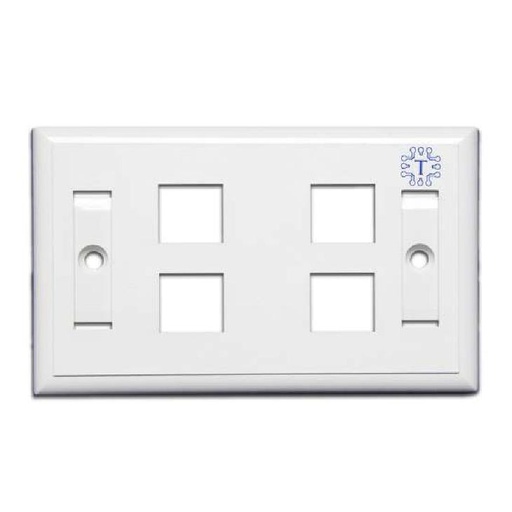 [13.0][FPI-004-WH] Placa Con Id 4 Pos Blanca