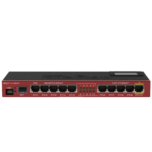 [MI-RB2011UIAS-IN] RouterBoard Mikrotik  Atheros 74K Cpu 1xSfp 5XGbit Desktop Os L5