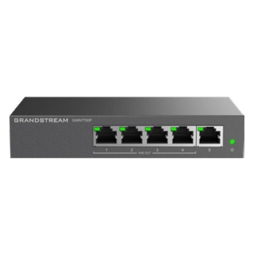 [25.0][GWN7700P] SWITCH GRANDSTREAM GIGABIT 5  PUERTOS 4 POE 60W  10/100/1000