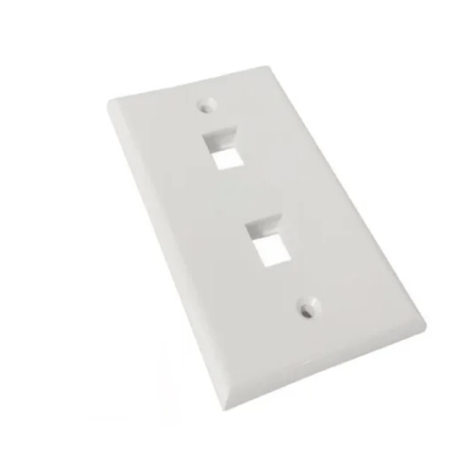 [7.0][PLA-002-WH] TAPA PLASTICA 2 PUERTOS BLANCA B-NET