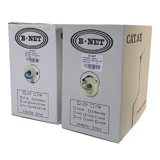 [7.0][CAB-5EU-GY] UTP CAT 5E 1000' FT 350 MHZ GRIS B-NET