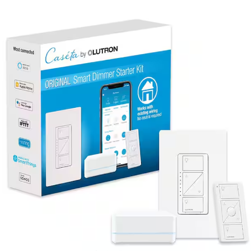 [2.0][P-BDG-PKG1W] LUTRON DIMMER KIT SMART  BRIDGE  W/ 1 DIMMER 1 REMOTE 