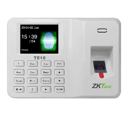 [0.0][TE10] ZK-TECO TE10 CONTROL DE ASSITENCIA 2.4 TFT" BIOMETRICO 500 HUELLAS